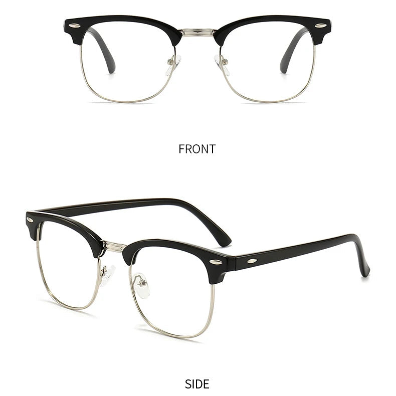 Retro Classic Half Frames Anti Blue Light Eyeglasses - retinosa