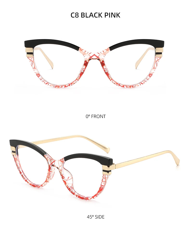 Chic retro cat-eye blue light glasses - retinosa