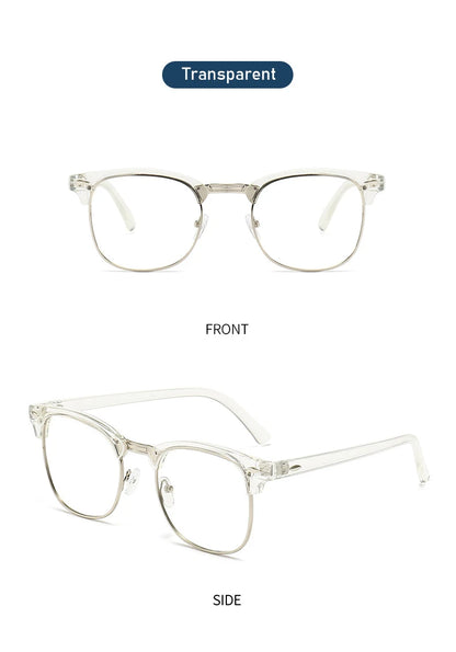 Retro Classic Half Frames Anti Blue Light Eyeglasses - retinosa
