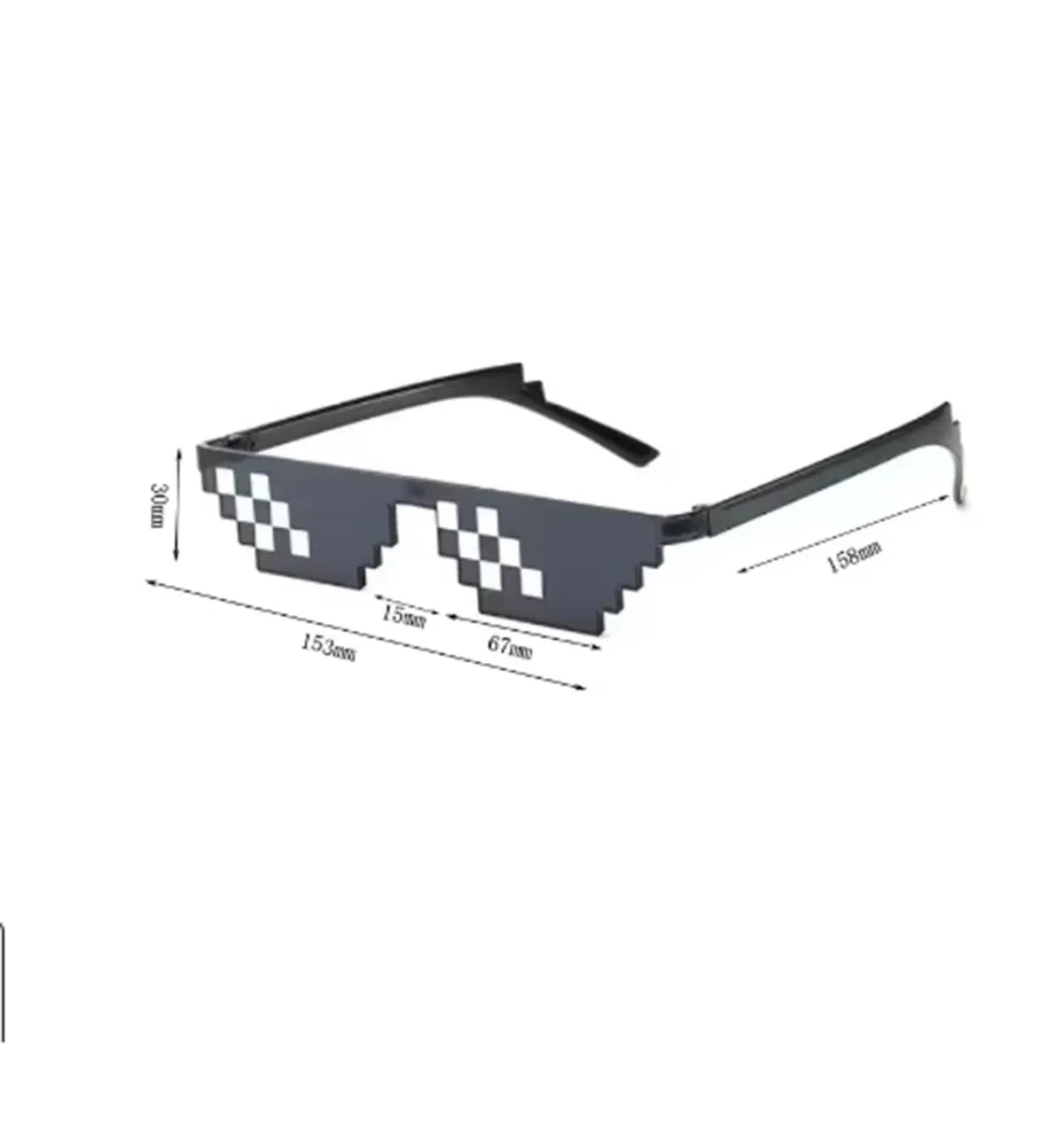 5Pcs Trick Toy Thug Life Pixel Mosaic Glasses