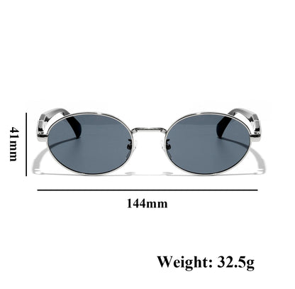 Luxury Metal Frame Cat Eye Oval Women's Sunglasses