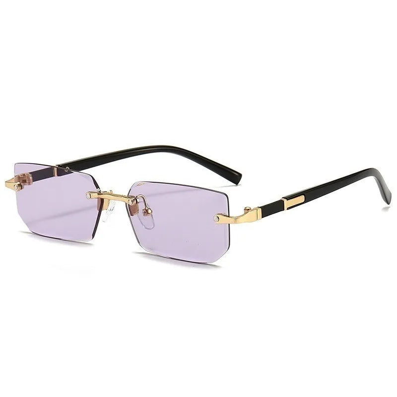 Frameless Luxury Trimmed Square Sunglasses