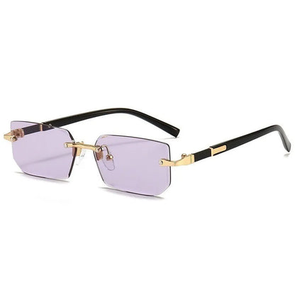 Frameless Luxury Trimmed Square Sunglasses