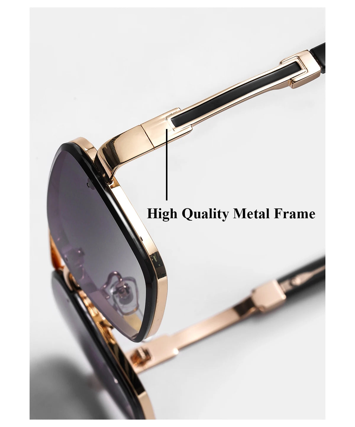Ruiao Square Pilot Metal Gradient Luxury Sunglasses