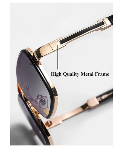 Ruiao Square Pilot Metal Gradient Luxury Sunglasses