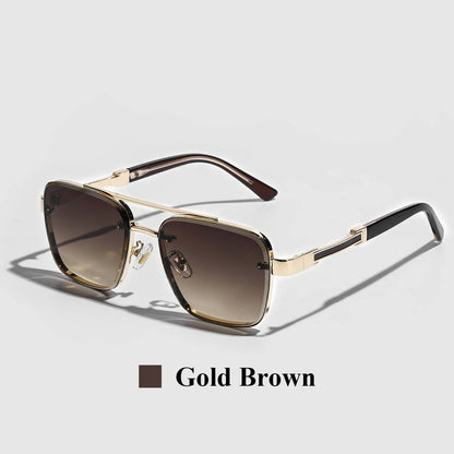 Ruiao Square Pilot Metal Gradient Luxury Sunglasses