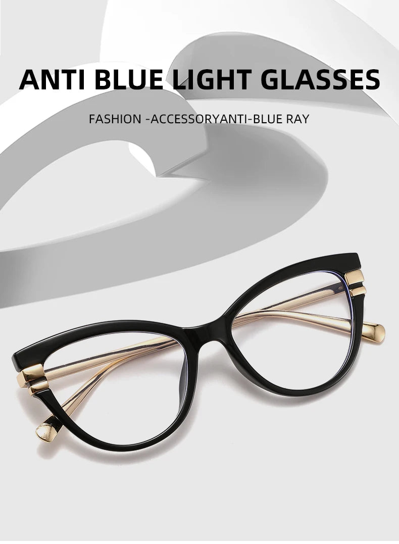 Chic retro cat-eye blue light glasses - retinosa