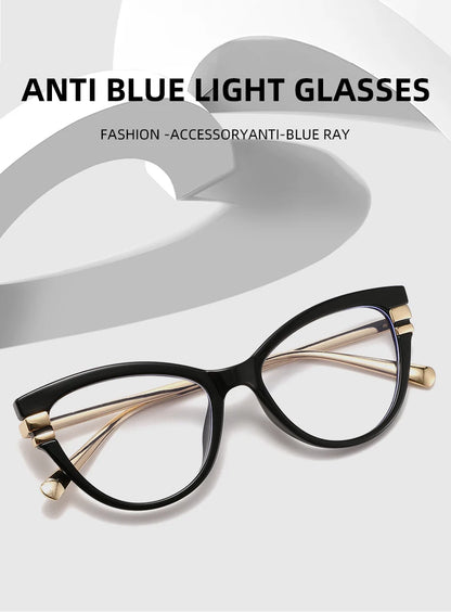Chic retro cat-eye blue light glasses - retinosa
