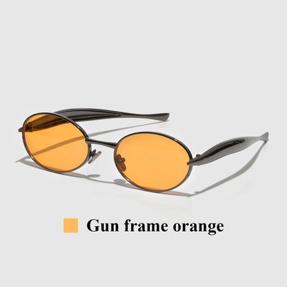 Luxury Metal Frame Cat Eye Oval Women's Sunglasses