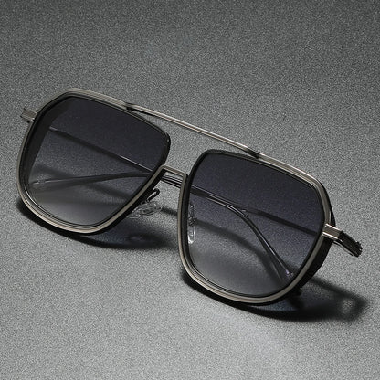 Metallic Pilot Frame Casual Gradient Premium Sunglasses