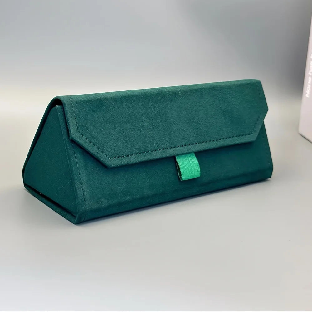 Soft Elegant Velvet Triangle Folding Glasses Case