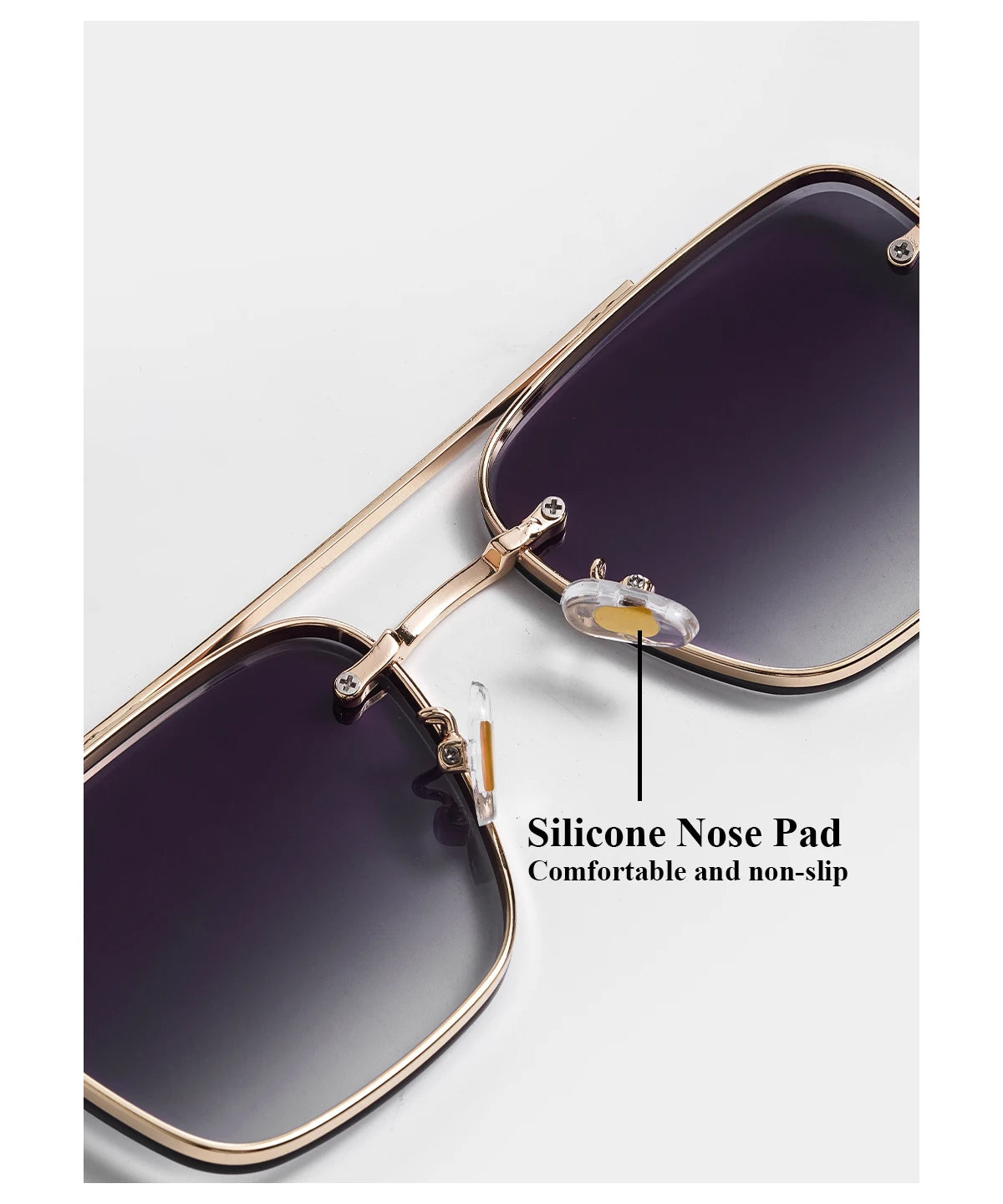 Ruiao Square Pilot Metal Gradient Luxury Sunglasses