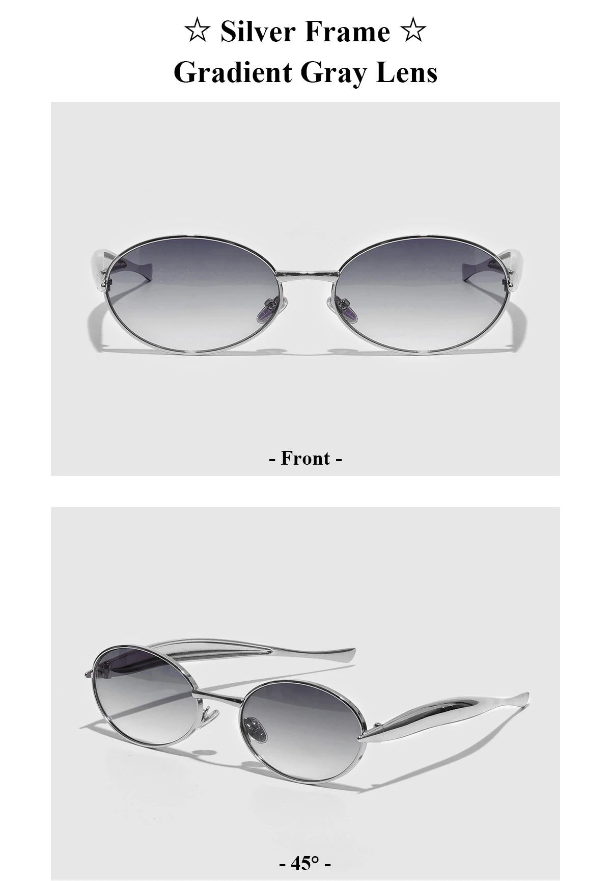 Luxury Metal Frame Cat Eye Oval Women's Sunglasses