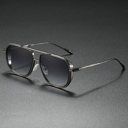 Metallic Pilot Frame Casual Gradient Premium Sunglasses