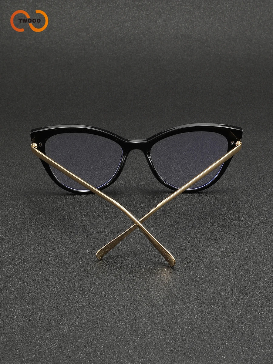 Chic retro cat-eye blue light glasses - retinosa