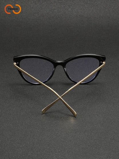 Chic retro cat-eye blue light glasses - retinosa