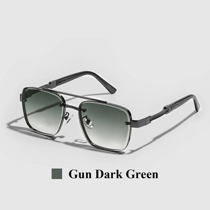 Ruiao Square Pilot Metal Gradient Luxury Sunglasses