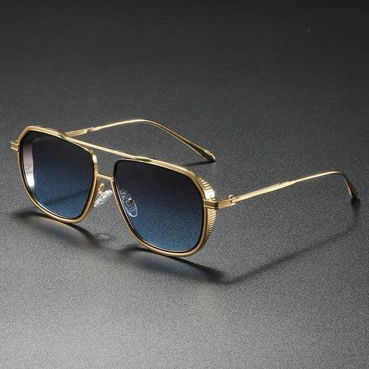Metallic Pilot Frame Casual Gradient Premium Sunglasses