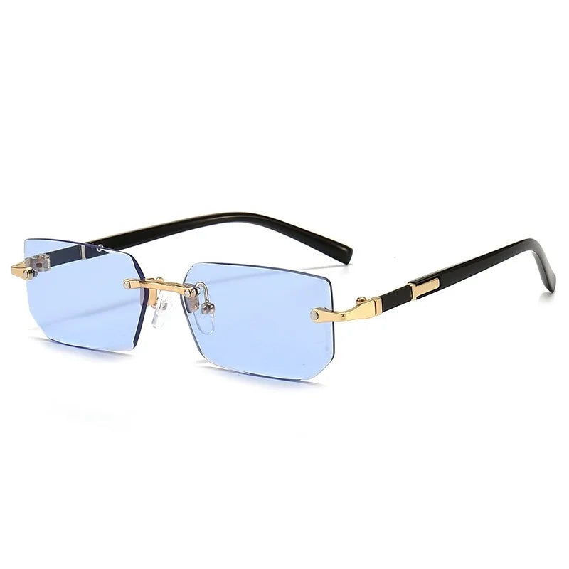 Frameless Luxury Trimmed Square Sunglasses