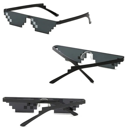 2Pcs Mosaic Pixelated Cool Party Vintage Shades