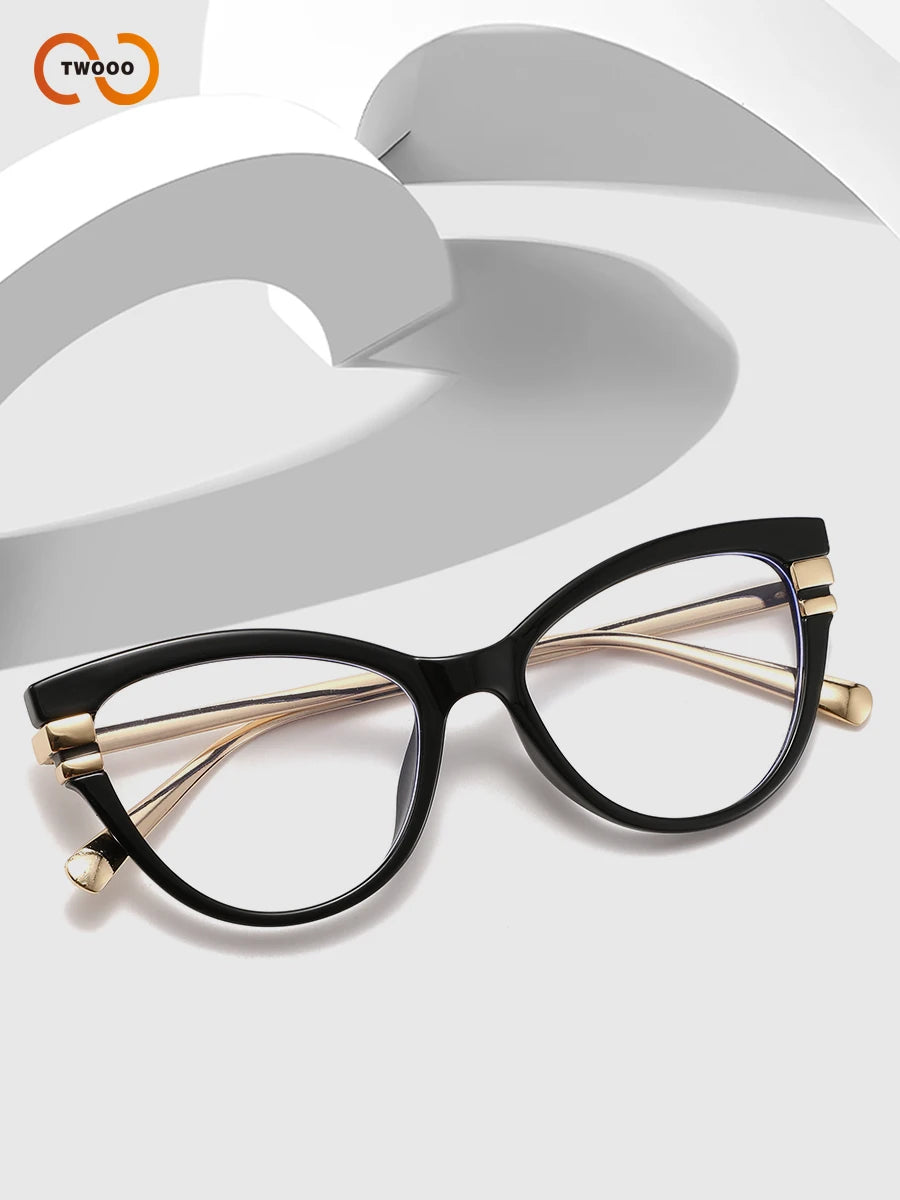 Chic retro cat-eye blue light glasses - retinosa