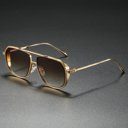 Metallic Pilot Frame Casual Gradient Premium Sunglasses