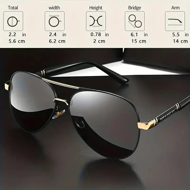 Men Polarized UV400 Metal Frame Sunglasses