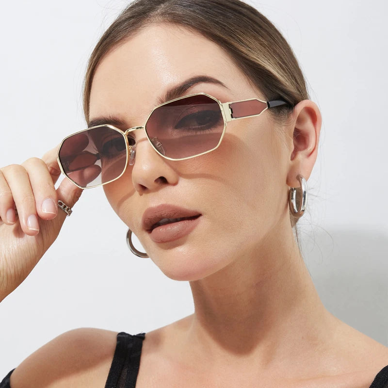 Retro Metal Vintage Fashion Sunglasses for Women's