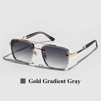 Ruiao Square Pilot Metal Gradient Luxury Sunglasses