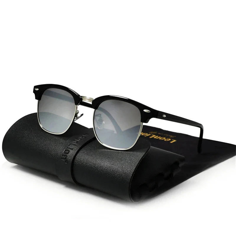 Semi-Rimless Retro Sunglasses