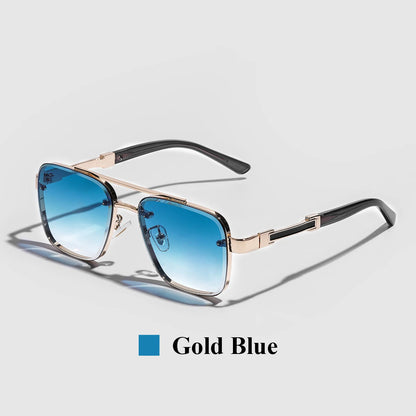 Ruiao Square Pilot Metal Gradient Luxury Sunglasses