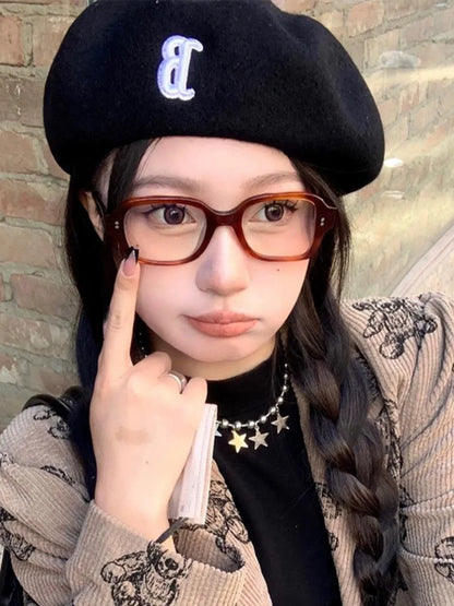 Retro Square Frame Blue Light Blocking Reading sunglasses
