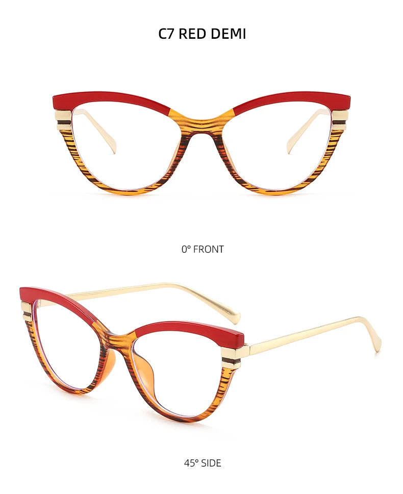 Chic retro cat-eye blue light glasses - retinosa