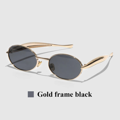 Luxury Metal Frame Cat Eye Oval Women's Sunglasses