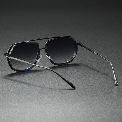 Metallic Pilot Frame Casual Gradient Premium Sunglasses