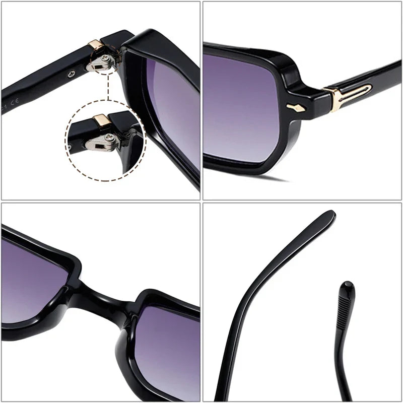 Retro Rectangle Punk Sunglasses