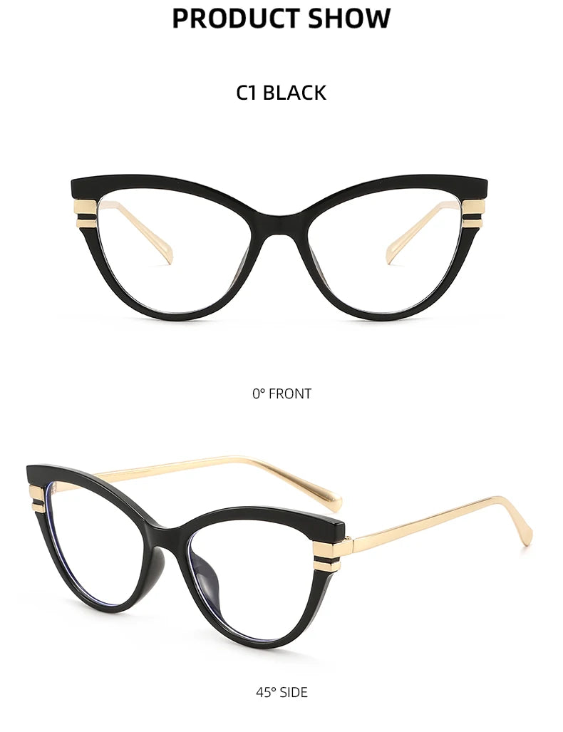 Chic retro cat-eye blue light glasses - retinosa