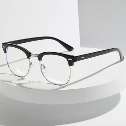 Retro Classic Half Frames Anti Blue Light Eyeglasses - retinosa