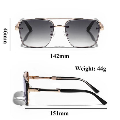 Ruiao Square Pilot Metal Gradient Luxury Sunglasses