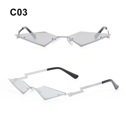 Rimless Sunglasses  Diamond Shape Trending Vintage HELLOWEEN Sunglasses