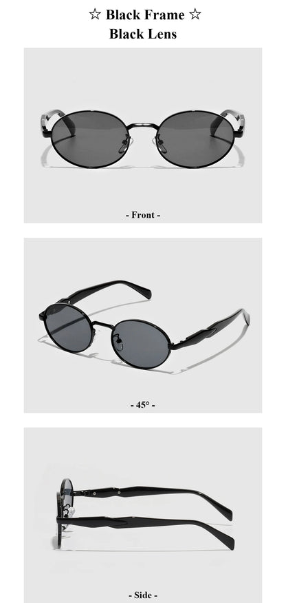 Luxury Metal Frame Cat Eye Oval Women's Sunglasses