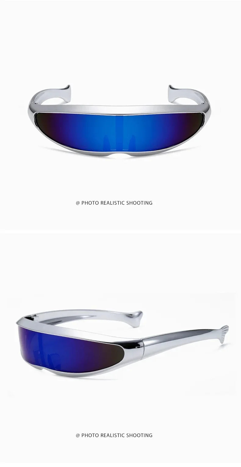 Futuristic One-piece Y2K Steampunk Sunglasses