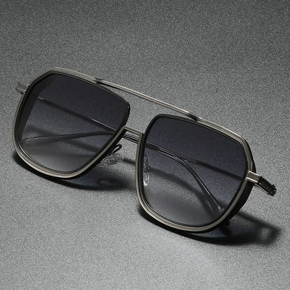 Metallic Pilot Frame Casual Gradient Premium Sunglasses
