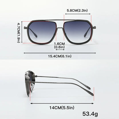Metallic Pilot Frame Casual Gradient Premium Sunglasses