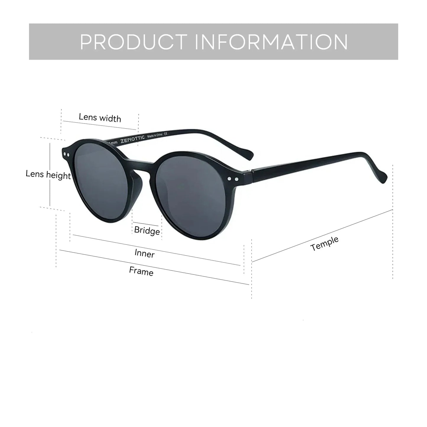 Retro Circular Polarized Sunglasses