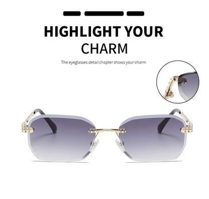 Hiking Rimless Square Anti Light Glasses