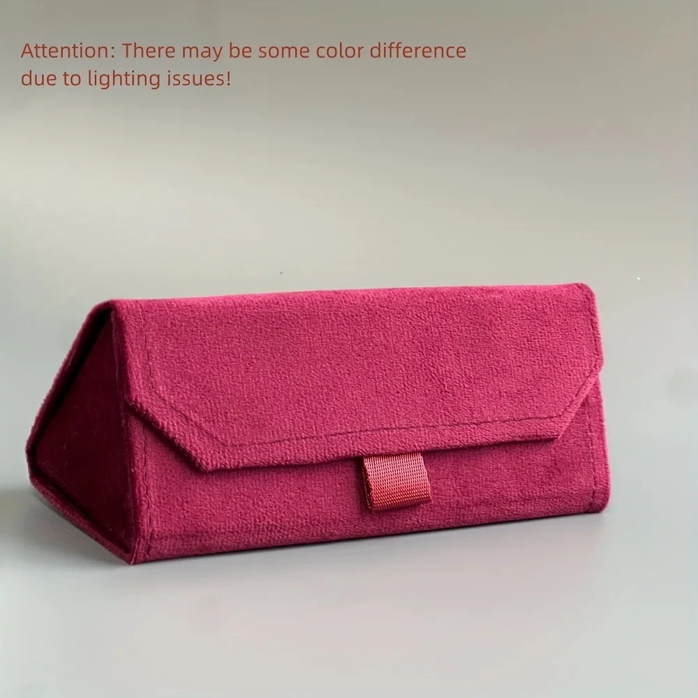 Soft Elegant Velvet Triangle Folding Glasses Case