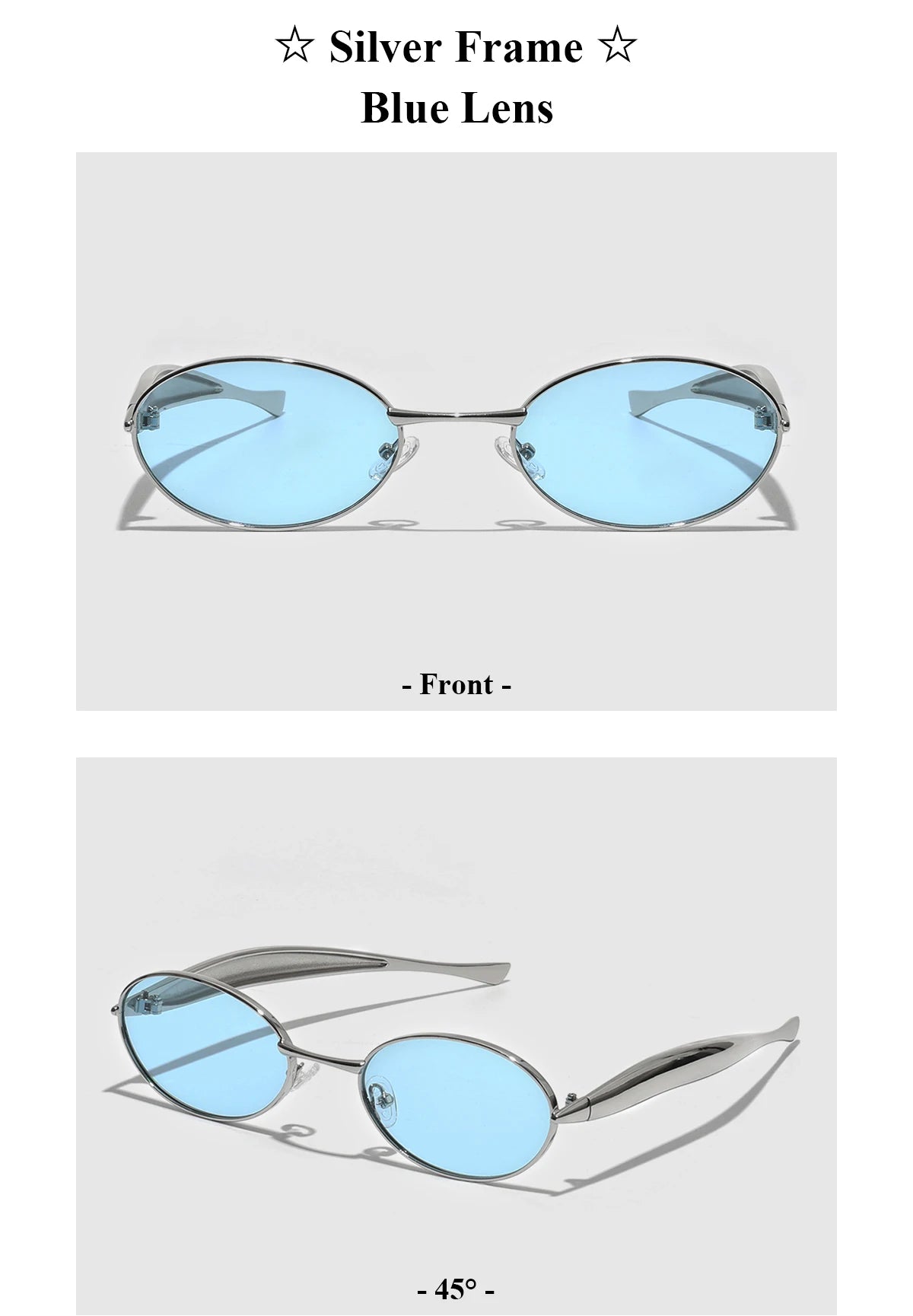 Luxury Metal Frame Cat Eye Oval Women's Sunglasses