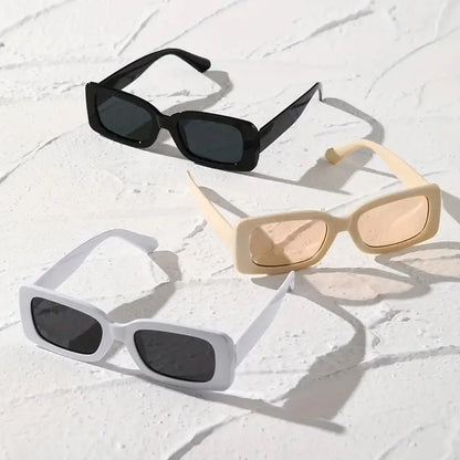 3PCS Y2K Hip Hop Vacation Square fashion Glasses
