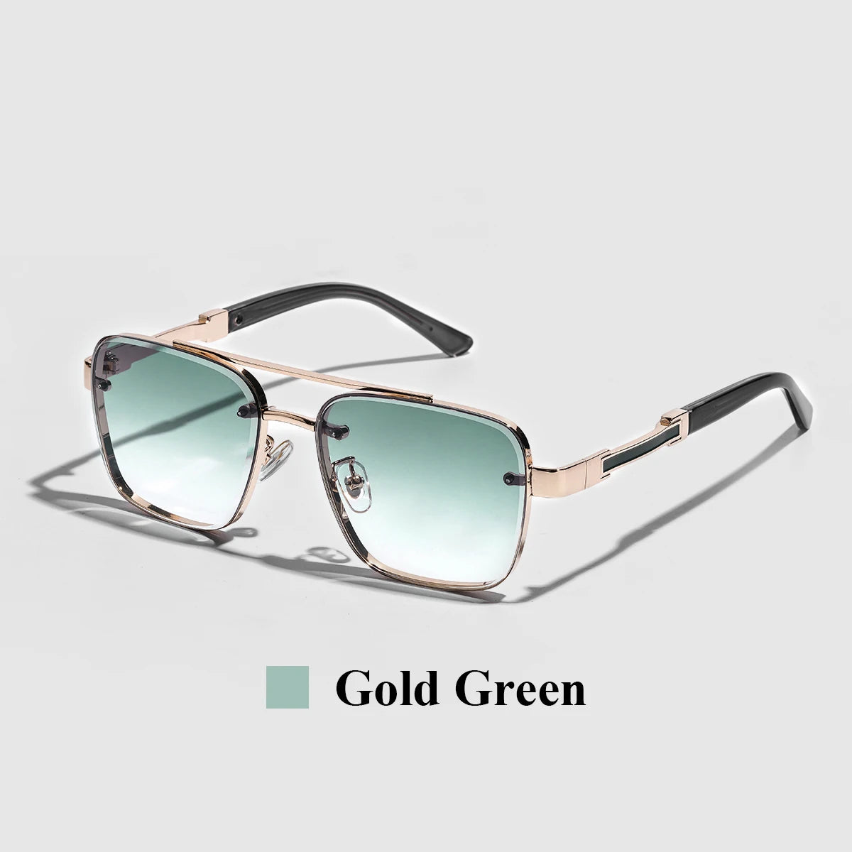 Ruiao Square Pilot Metal Gradient Luxury Sunglasses
